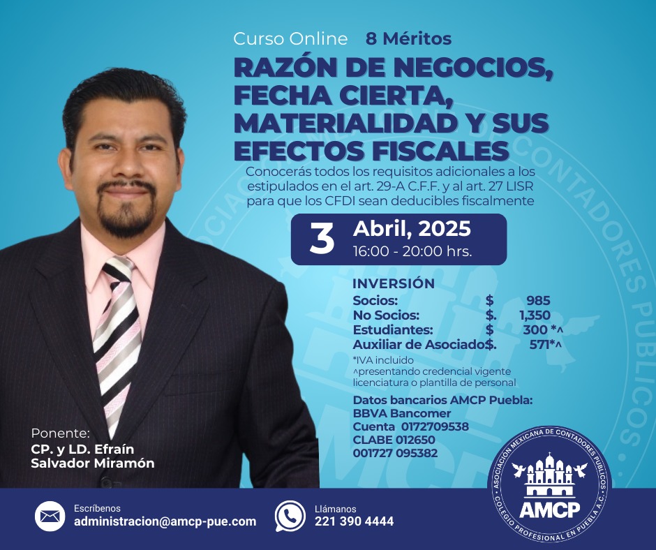 Razón de Negocios, Fecha Cierta, Materialidad y sus Efectos Fiscales