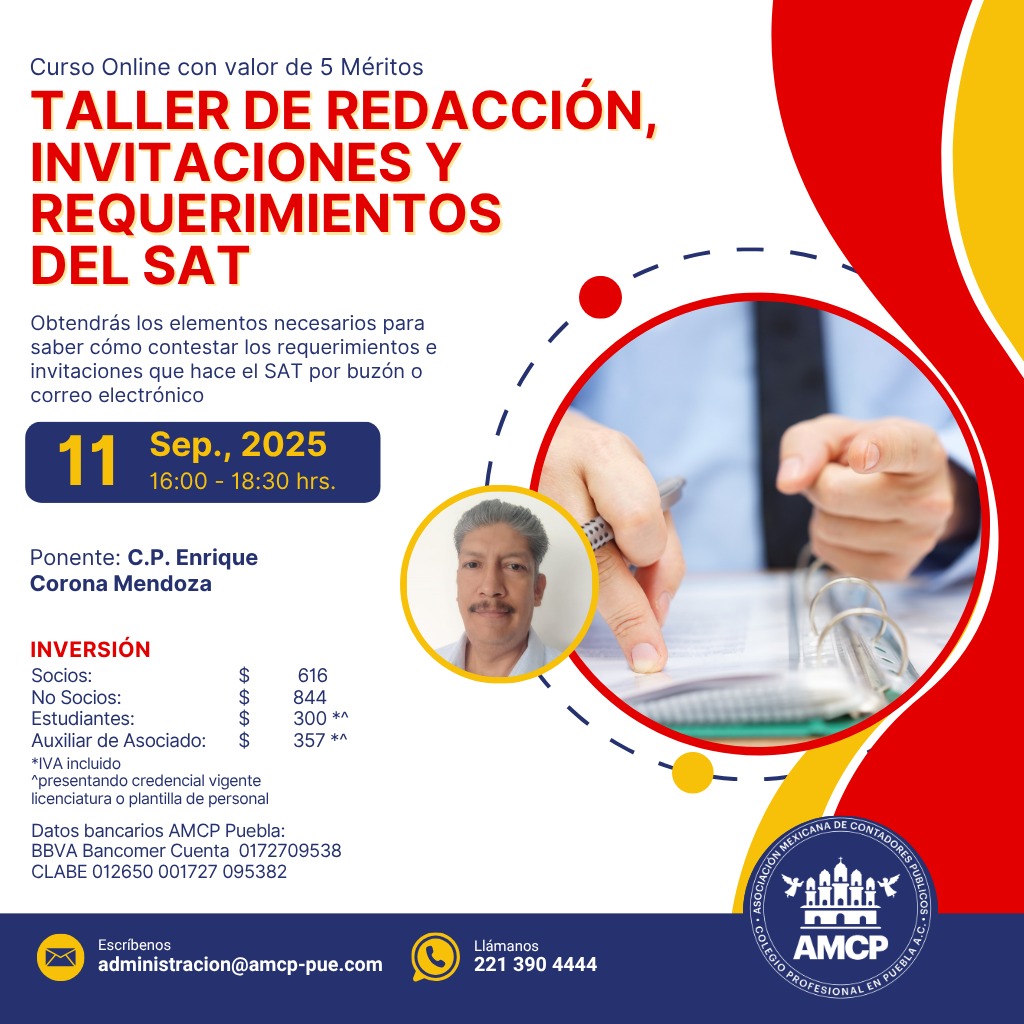 Taller de Redacción, Invitaciones y Requerimientos del SAT