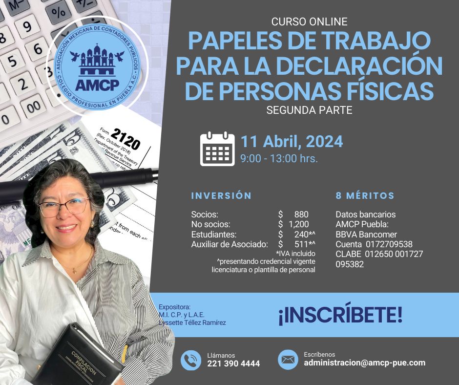 Papeles de trabajo para la Declaración de Personas Fisicas Segunda Parte